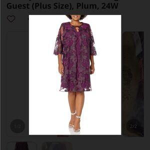 Alex Evenings Plum Lace Dress